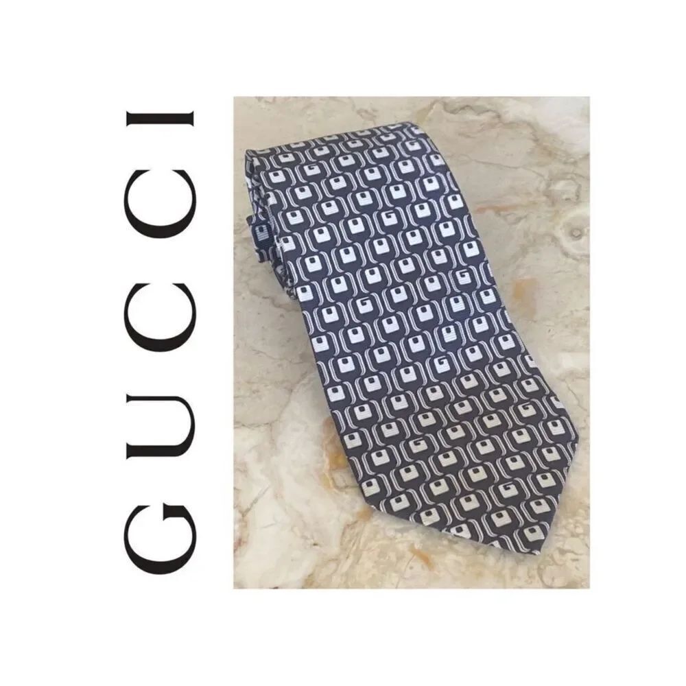 Gucci 100% Silk Monogram Tie
